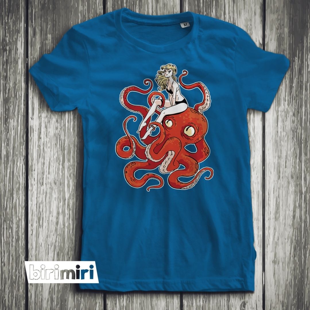 Тениска "Момиче на октопод"