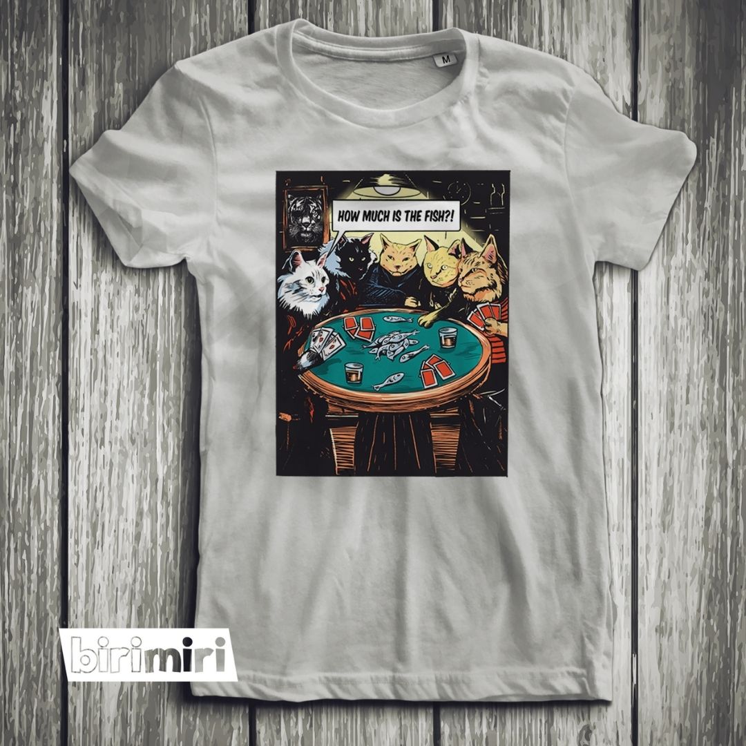 Тениска "Котки играят покер"